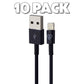 10 Pack Combo of (3 Foot) 8-Pin USB Charging Cables for iPhone/iPad - Dark Blue Cell Phone - Cables & Adapters Unbranded - Simple Cell Bulk Wholesale Pricing - USA Seller