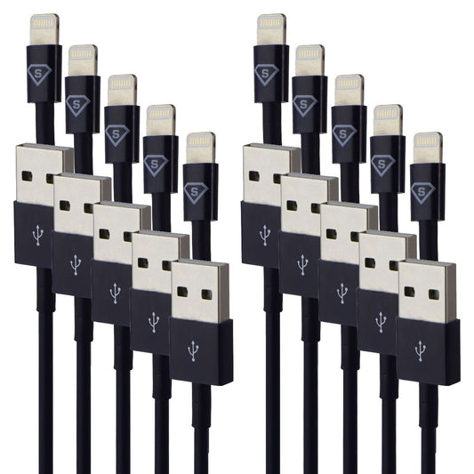 10 Pack Combo of (3 Foot) 8-Pin USB Charging Cables for Apple iPhone/iPad - Blue Cell Phone - Cables & Adapters Unbranded - Simple Cell Bulk Wholesale Pricing - USA Seller