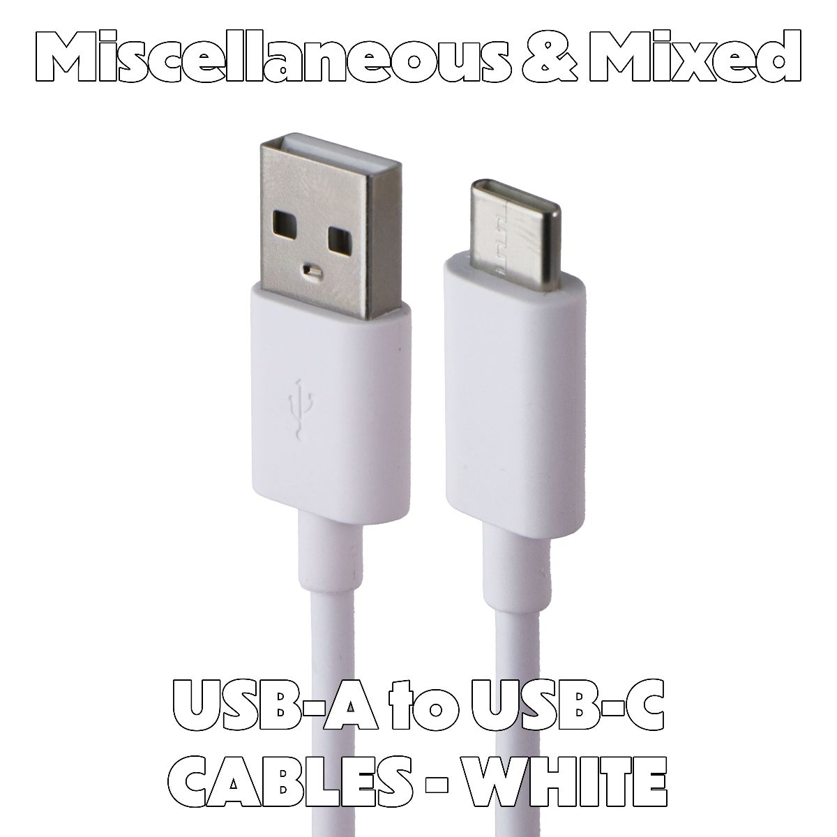 Miscellaneous & Mixed (USB-C) to USB Charge and Sync Cable - White Cell Phone - Cables & Adapters Unbranded - Simple Cell Bulk Wholesale Pricing - USA Seller
