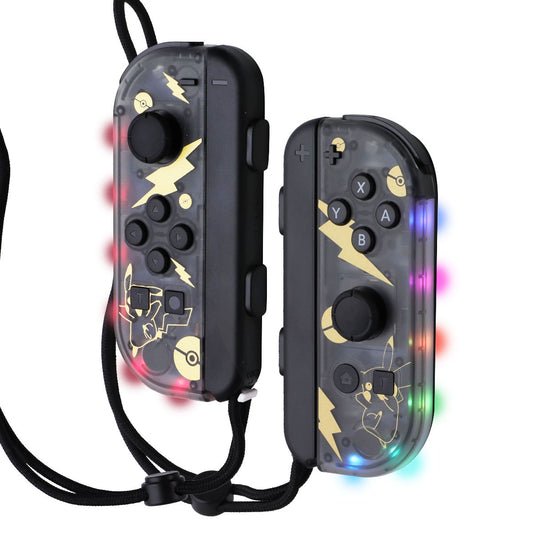 Premium RGB Game Controller Set (L/R) for Nintendo Switch - Pikachu (Smoke/Gold) Gaming/Console - Controllers & Attachments Unbranded - Simple Cell Bulk Wholesale Pricing - USA Seller