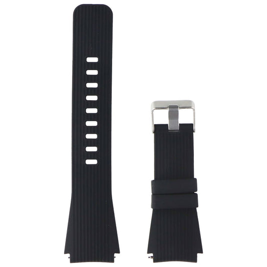 Generic Silicone Watch Band (22mm) Medium/Large with Metal Clasp - Black