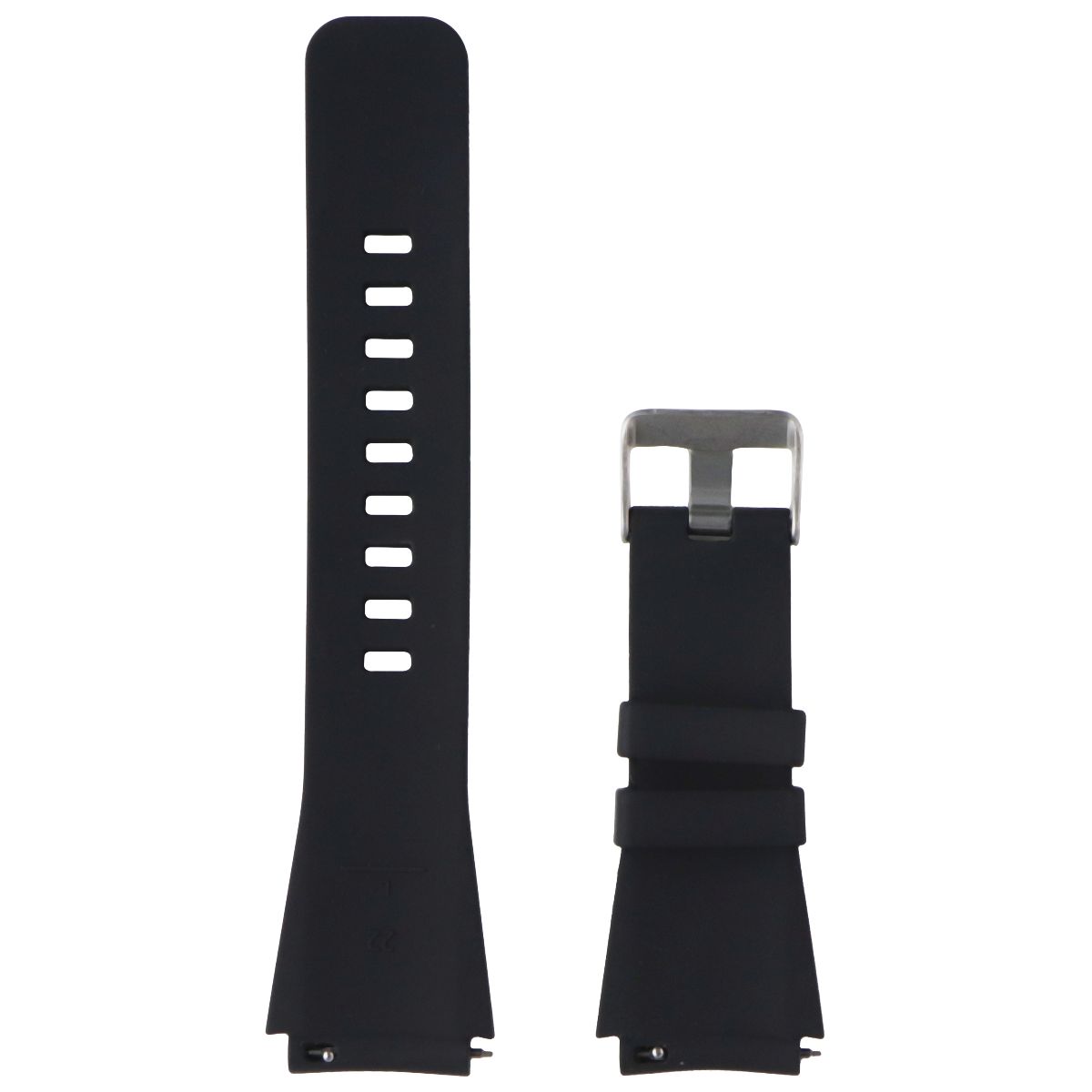 Generic Silicone Watch Band (22mm) Medium/Large with Metal Clasp - Black Smart Watch Accessories - Watch Bands Unbranded - Simple Cell Bulk Wholesale Pricing - USA Seller