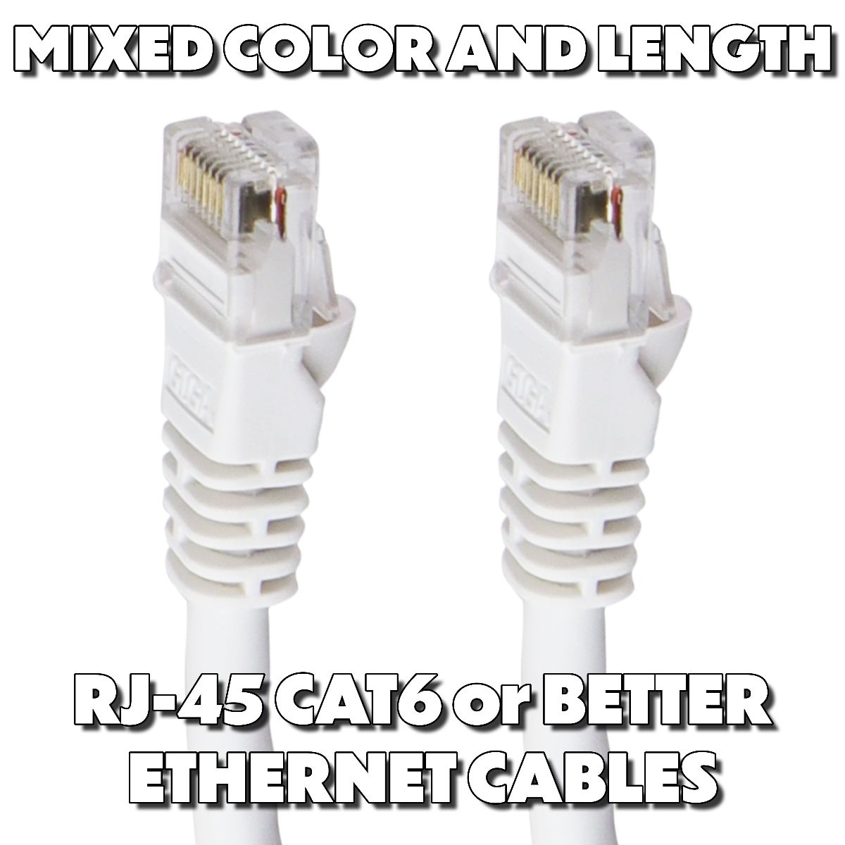 Mixed RJ-45 Ethernet Network/Internet Cables (CAT6 or Better) - Mixed Styles Computer/Network - Ethernet Cables (RJ-45, 8P8C) Unbranded - Simple Cell Bulk Wholesale Pricing - USA Seller