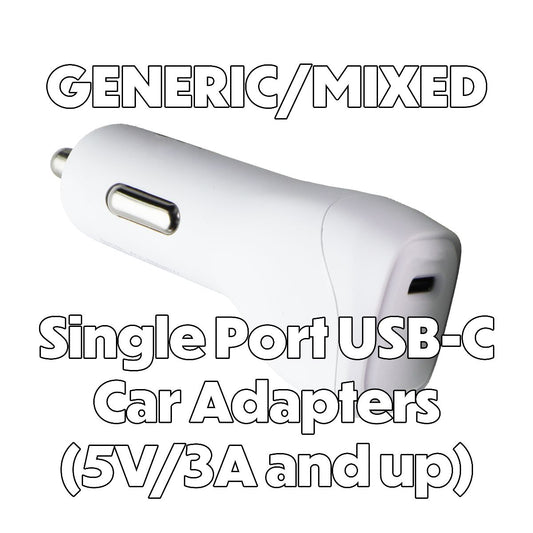 Mixed / Generic Car Adapters Single USB-C Port (5V/3A Output and Up) - 1 Adapter Cell Phone - Chargers & Cradles Unbranded - Simple Cell Bulk Wholesale Pricing - USA Seller