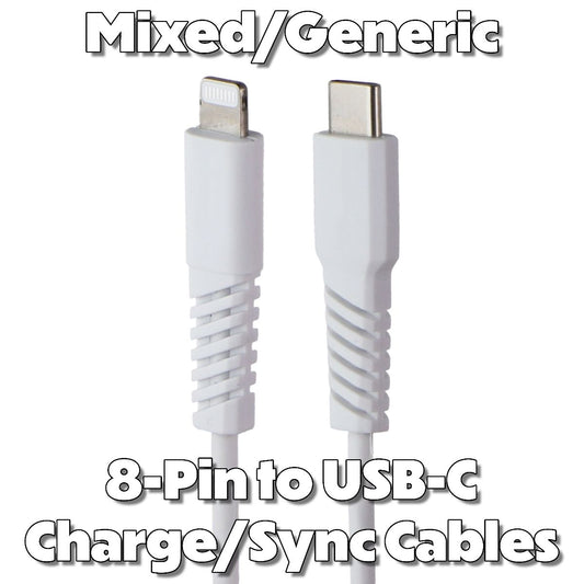 Mixed/Generic Lightning 8-Pin to USB-C Charge/Sync Cables - Mixed Brands/Style Cell Phone - Cables & Adapters Unbranded    - Simple Cell Bulk Wholesale Pricing - USA Seller