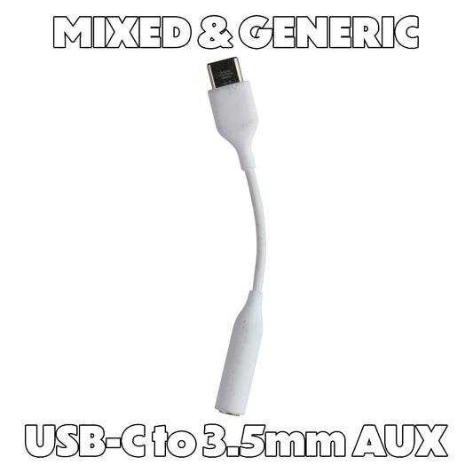 Mixed/Generic USB-C to 3.5mm AUX Audio Adapter - White Cell Phone - Cables & Adapters Unbranded - Simple Cell Bulk Wholesale Pricing - USA Seller