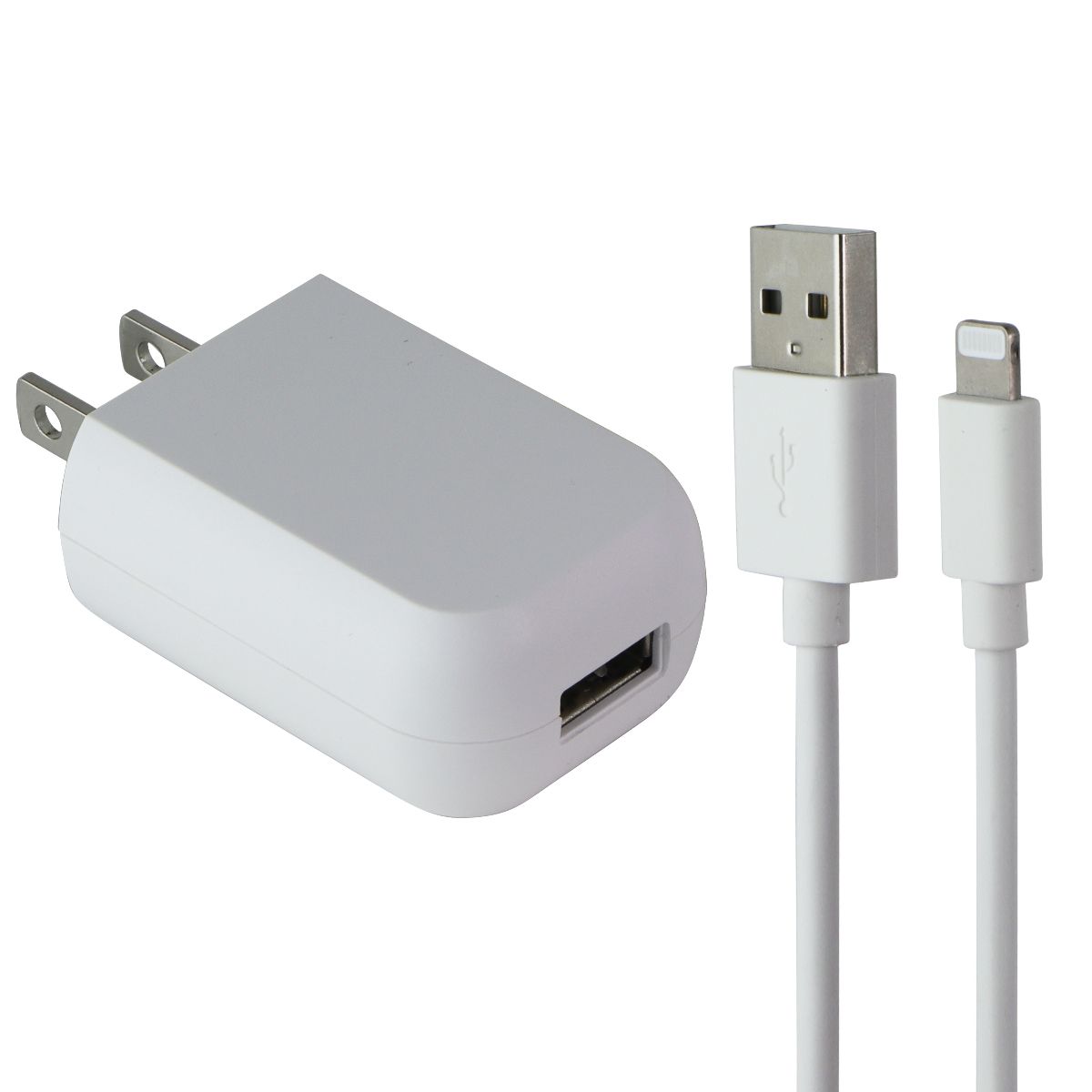 Generic (5V/1A) Single USB Wall Adapter + 3.3-Foot Lightning 8-Pin Cable - White Cell Phone - Chargers & Cradles Unbranded - Simple Cell Bulk Wholesale Pricing - USA Seller