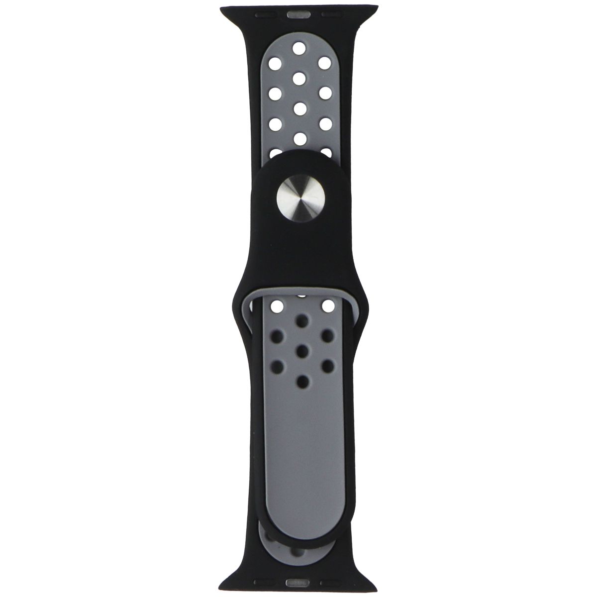 Silicone Sport Band for Apple Watch (49/45/44/42mm) Cases - Black/Gray Smart Watch Accessories - Watch Bands Unbranded - Simple Cell Bulk Wholesale Pricing - USA Seller