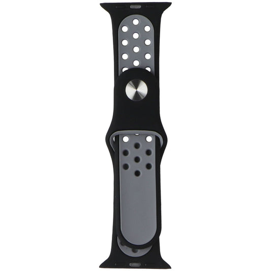 Silicone Sport Band for Apple Watch (49/45/44/42mm) Cases - Black/Gray Smart Watch Accessories - Watch Bands Unbranded - Simple Cell Bulk Wholesale Pricing - USA Seller