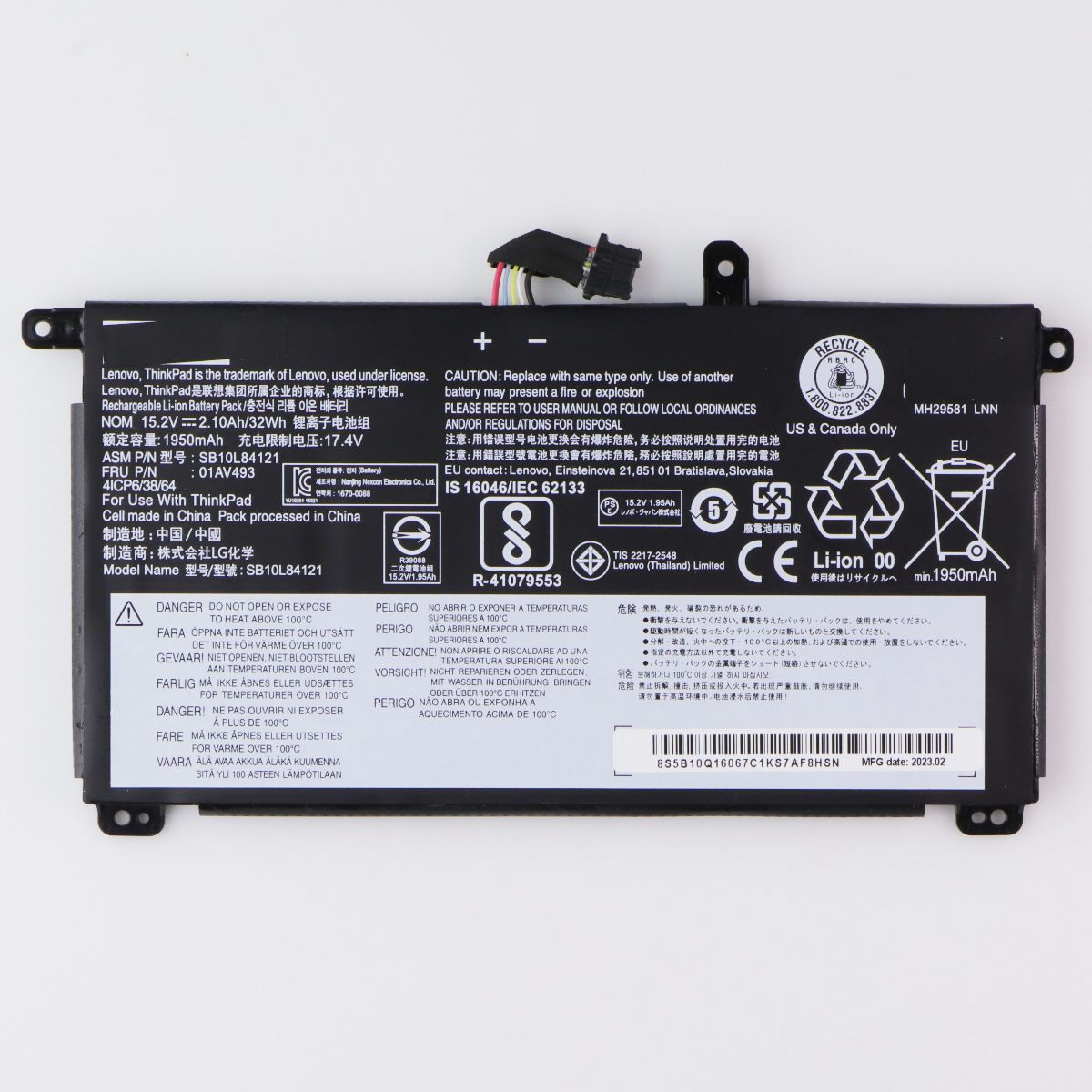 Repair Part - 32W 15.2V 1950mAh Battery (SB10L84121) for Lenovo ThinkPad Laptop Replacement Parts - Other Unbranded - Simple Cell Bulk Wholesale Pricing - USA Seller