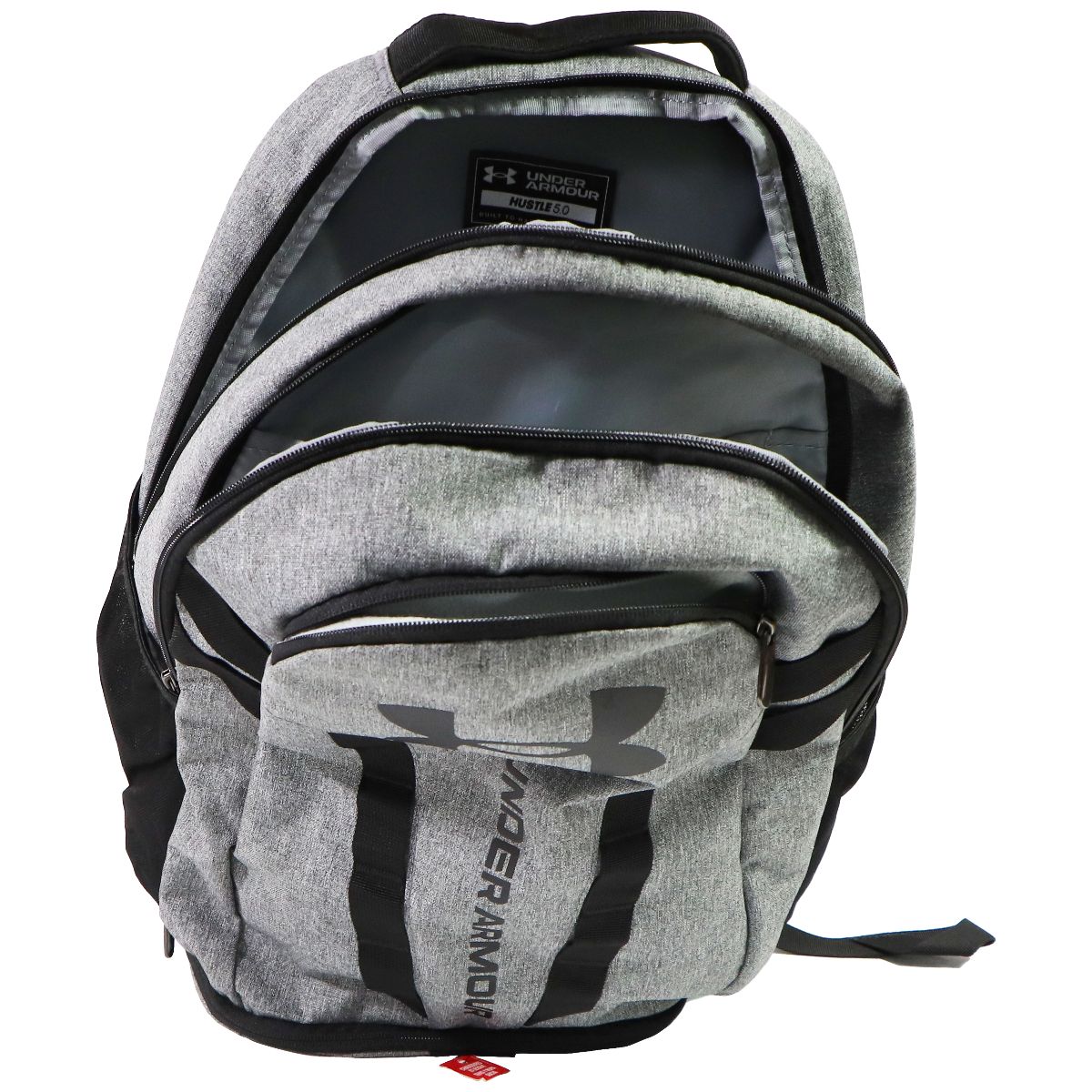 Under Armour Unisex Hustle 5.0 Backpack - Heather/Gray Unisex Accessories - Bags & Backpacks Under Armour    - Simple Cell Bulk Wholesale Pricing - USA Seller