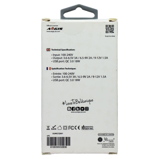 Unique London 3A Single USB Wall Charger - White (UUMCCQ001) Cell Phone - Chargers & Cradles Unique London - Simple Cell Bulk Wholesale Pricing - USA Seller