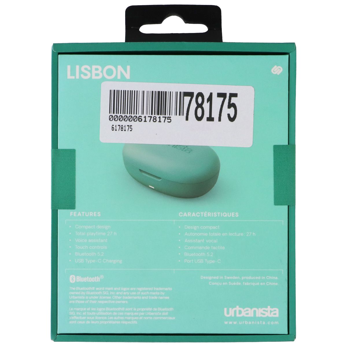 Urbanista Lisbon True Wireless Earbuds - Mint Green (1036343) Portable Audio - Headphones Urbanista - Simple Cell Bulk Wholesale Pricing - USA Seller
