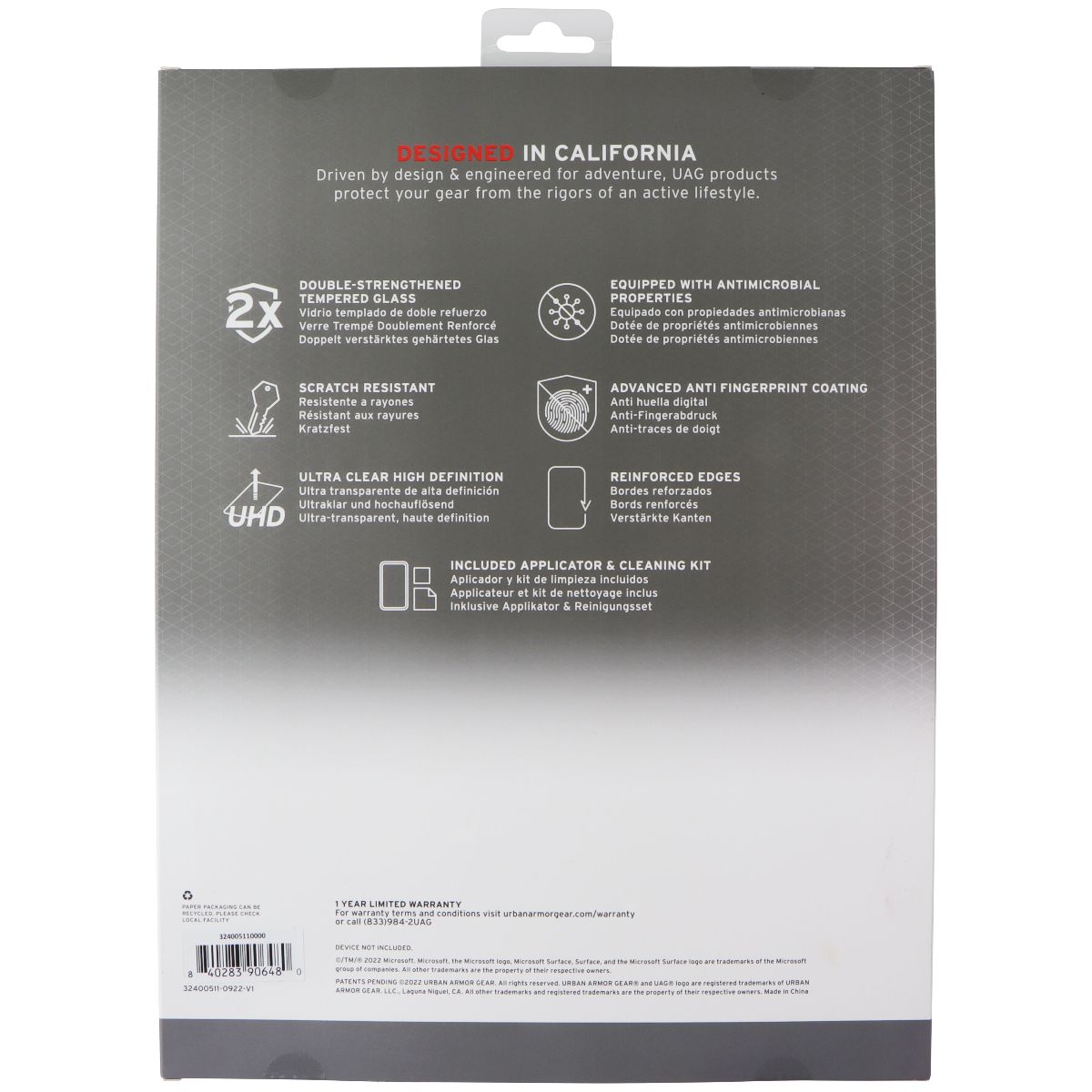 UAG Glass Shield Plus Screen Protector for Microsoft Surface Pro 9 iPad/Tablet Accessories - Cases, Covers, Keyboard Folios Urban Armor Gear - Simple Cell Bulk Wholesale Pricing - USA Seller