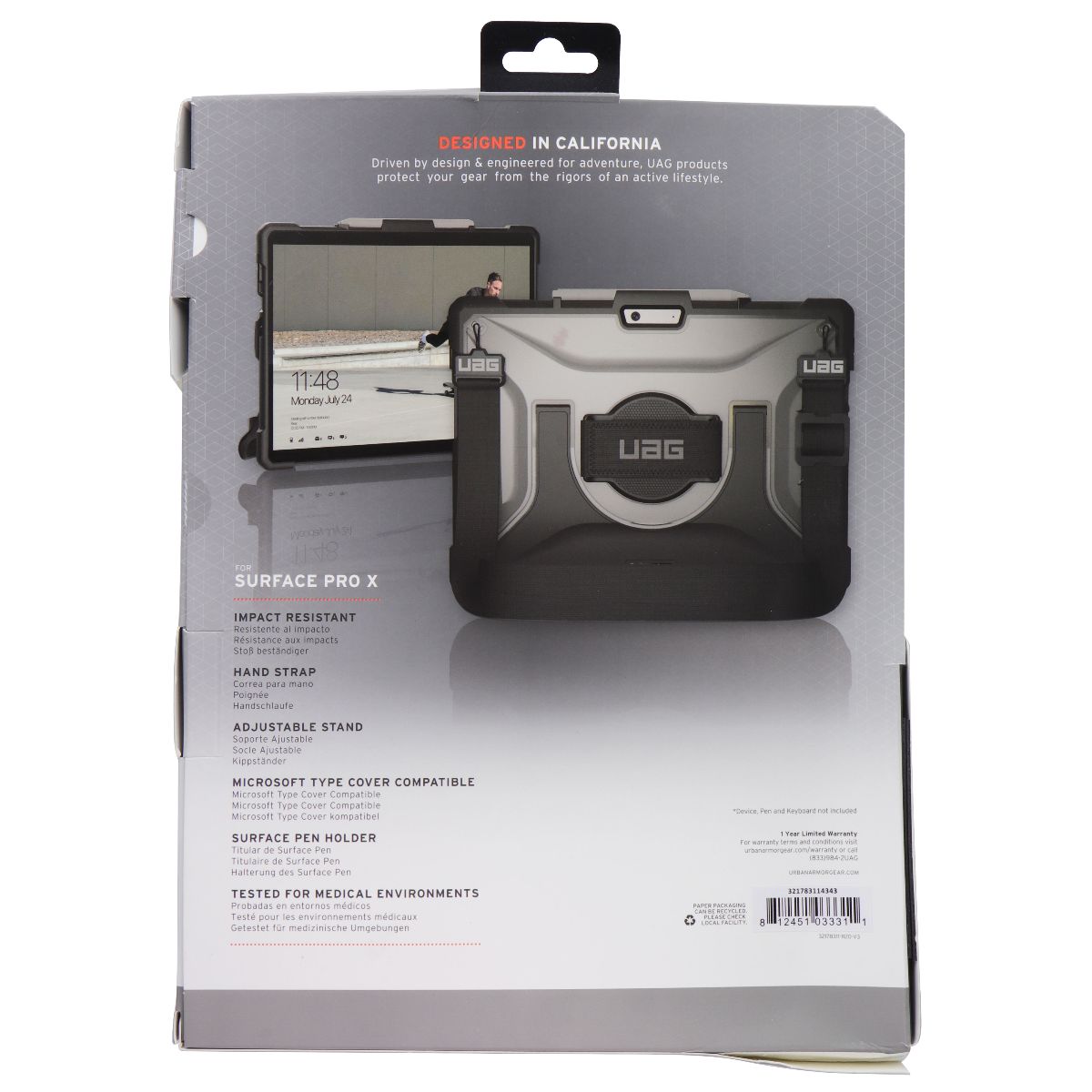 UAG Plasma Series Stand Case For Microsoft Surface Pro X (13-inch) - Ice/Black iPad/Tablet Accessories - Cases, Covers, Keyboard Folios Urban Armor Gear - Simple Cell Bulk Wholesale Pricing - USA Seller