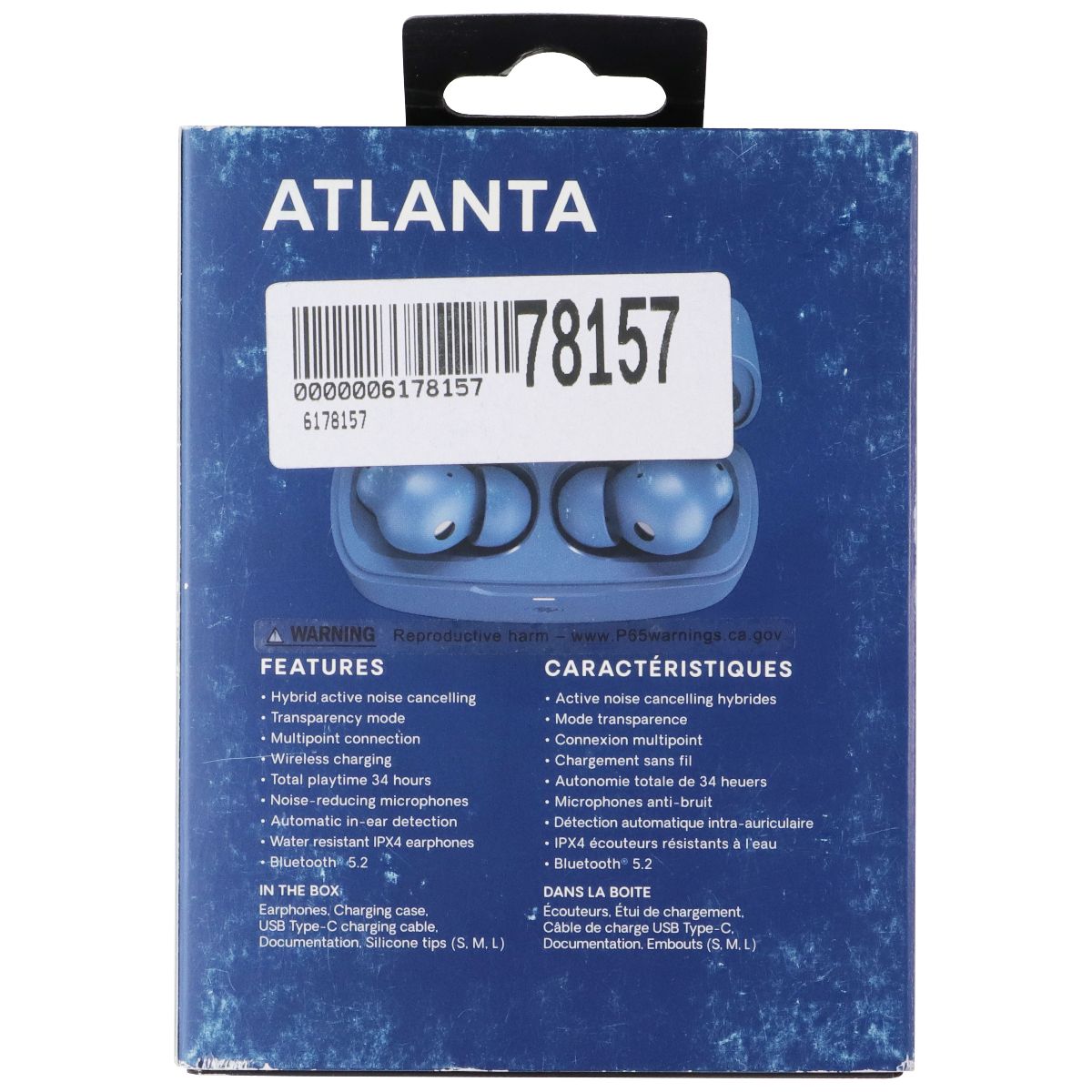 Urbanista Atlanta Active Noise Cancelling True Wireless Earbuds - Steel Blue