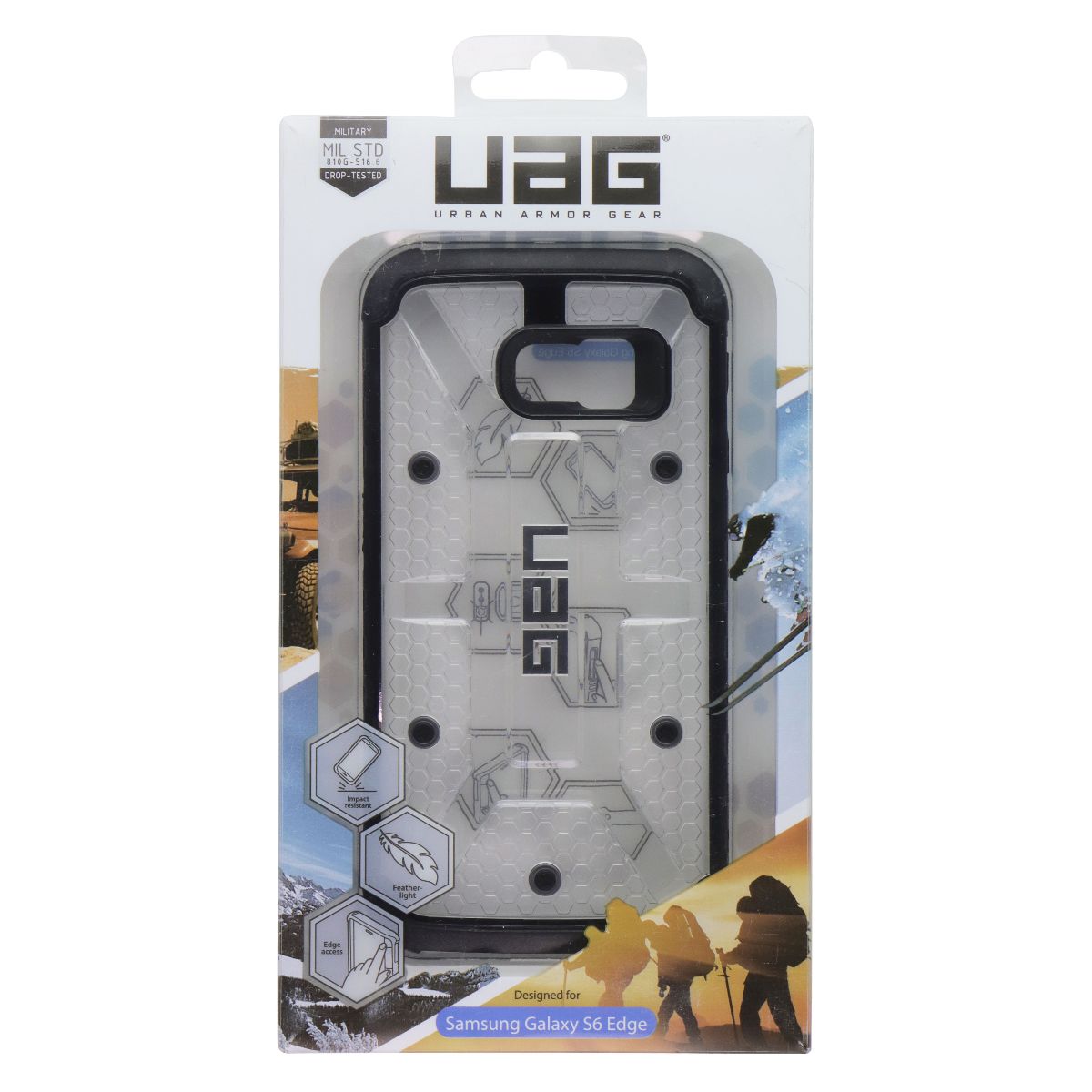 Urban Armor Gear Case for Samsung Galaxy S6 Edge Clear and Black Cell Phone - Cases, Covers & Skins Urban Armor Gear - Simple Cell Bulk Wholesale Pricing - USA Seller