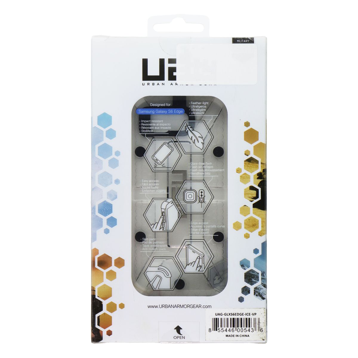 Urban Armor Gear Case for Samsung Galaxy S6 Edge Clear and Black Cell Phone - Cases, Covers & Skins Urban Armor Gear - Simple Cell Bulk Wholesale Pricing - USA Seller