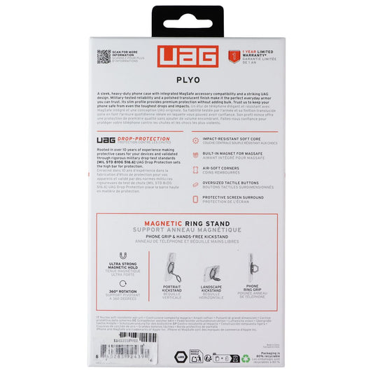 UAG Plyo Case + Ring Stand for MagSafe for iPhone 18 Pro/17 Pro - Black/Clear