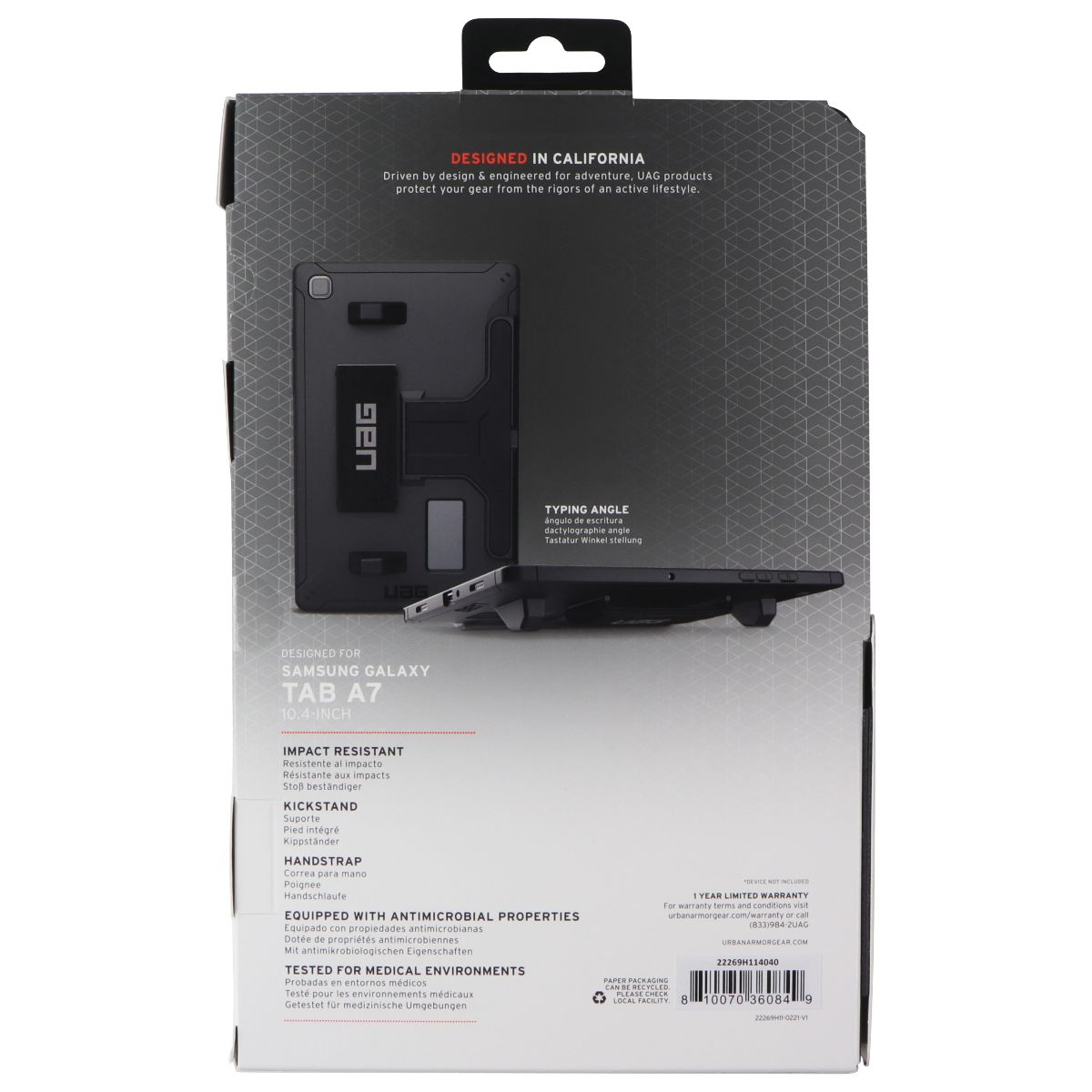 UAG Scout Series Case for Samsung Galaxy Tab A7 (10.4-in) - Black iPad/Tablet Accessories - Cases, Covers, Keyboard Folios Urban Armor Gear - Simple Cell Bulk Wholesale Pricing - USA Seller