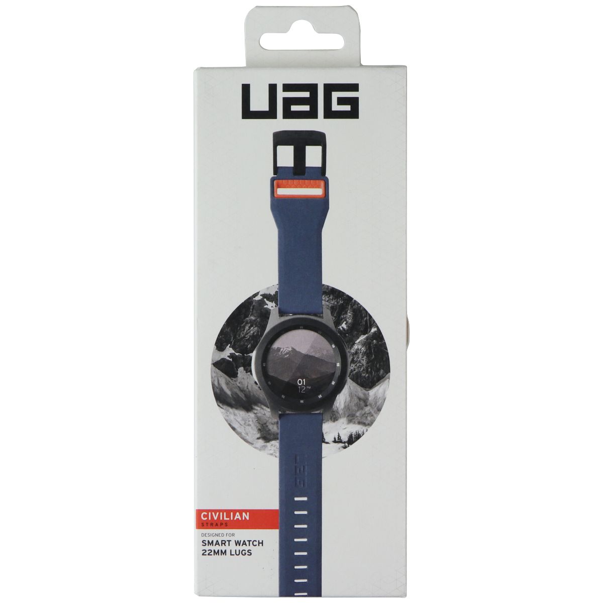 UAG Civilian Straps Band for Smart Watches with 22mm Lugs - Slate / Orange Smart Watch Accessories - Watch Bands Urban Armor Gear - Simple Cell Bulk Wholesale Pricing - USA Seller