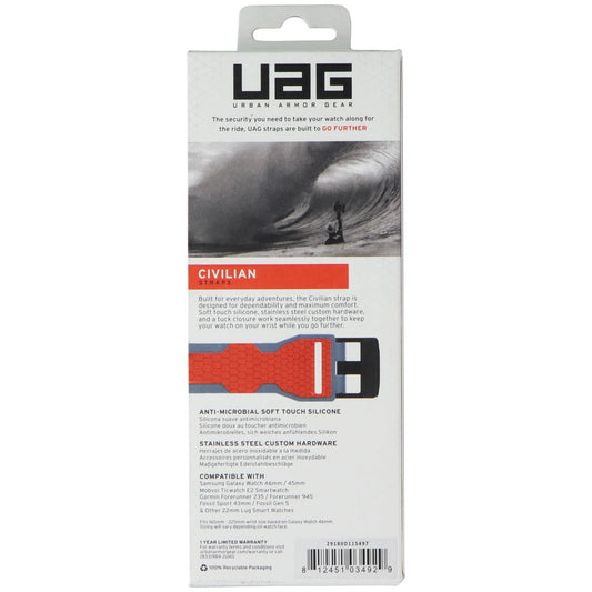 UAG Civilian Straps Band for Smart Watches with 22mm Lugs - Slate / Orange Smart Watch Accessories - Watch Bands Urban Armor Gear - Simple Cell Bulk Wholesale Pricing - USA Seller