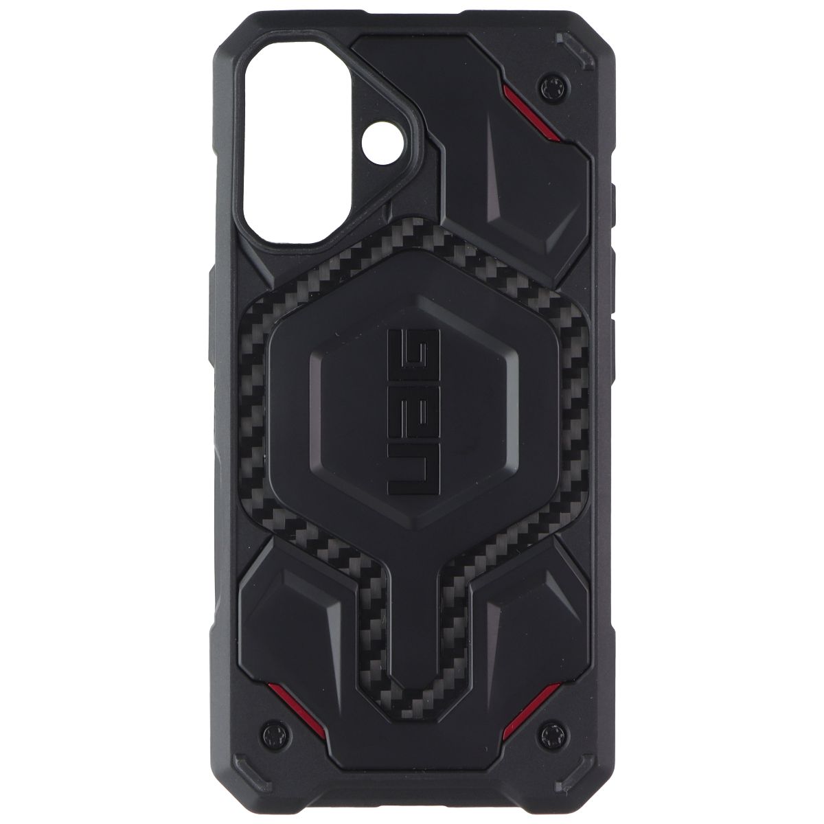 UAG Monarch Pro Series Case for MagSafe for iPhone 16 - Black/Carbon/Red Cell Phone - Cases, Covers & Skins Urban Armor Gear - Simple Cell Bulk Wholesale Pricing - USA Seller