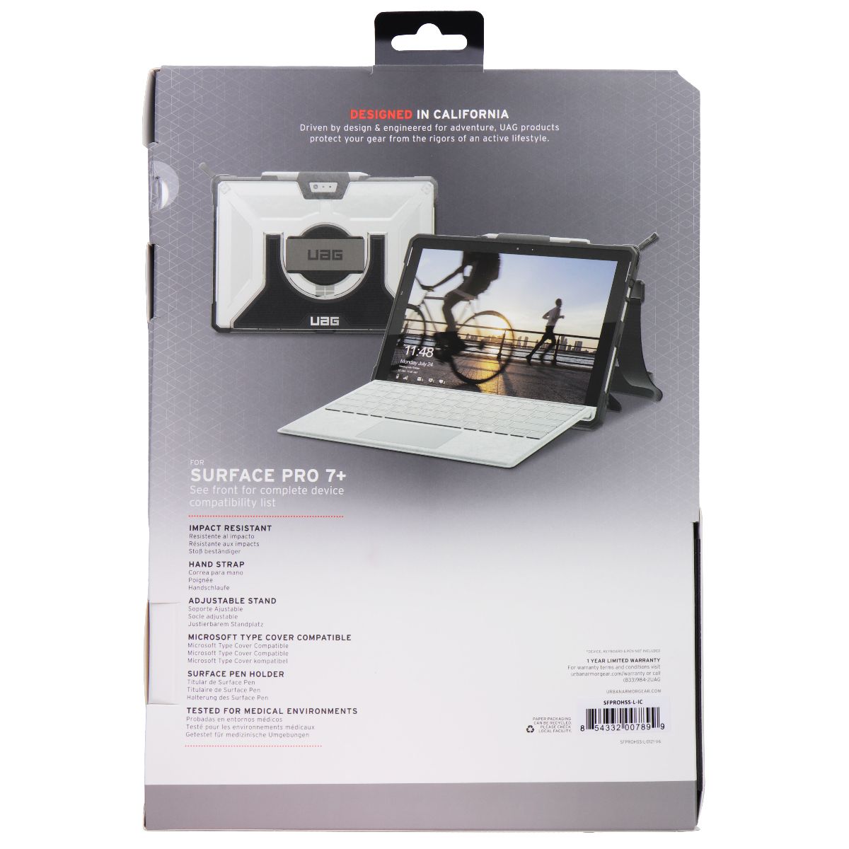 Urban Armor Gear Plasma Series Case for Microsoft Surface Pro 7+/7/6/5 - Ice iPad/Tablet Accessories - Cases, Covers, Keyboard Folios Urban Armor Gear - Simple Cell Bulk Wholesale Pricing - USA Seller