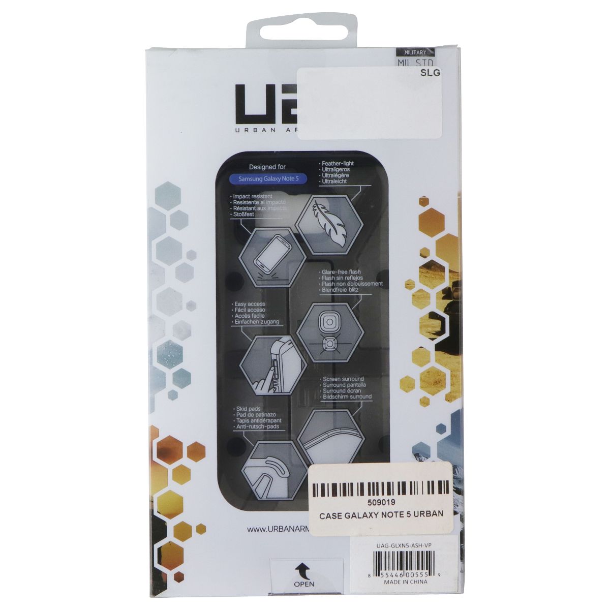 Urban Armor Gear Case for Samsung Galaxy Note5 - Ash / Black Cell Phone - Cases, Covers & Skins Urban Armor Gear - Simple Cell Bulk Wholesale Pricing - USA Seller