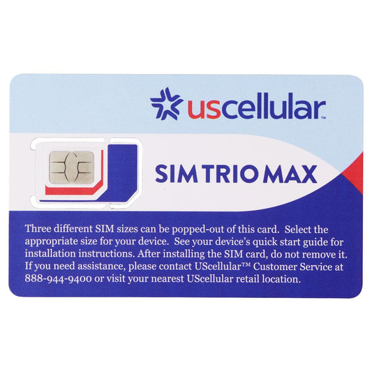 US Cellular SIM Trio Max 3-in-1 Card (Optimized for Full 5G/5G+ Network Speeds) Phone Cards & SIM Cards US Cellular - Simple Cell Bulk Wholesale Pricing - USA Seller