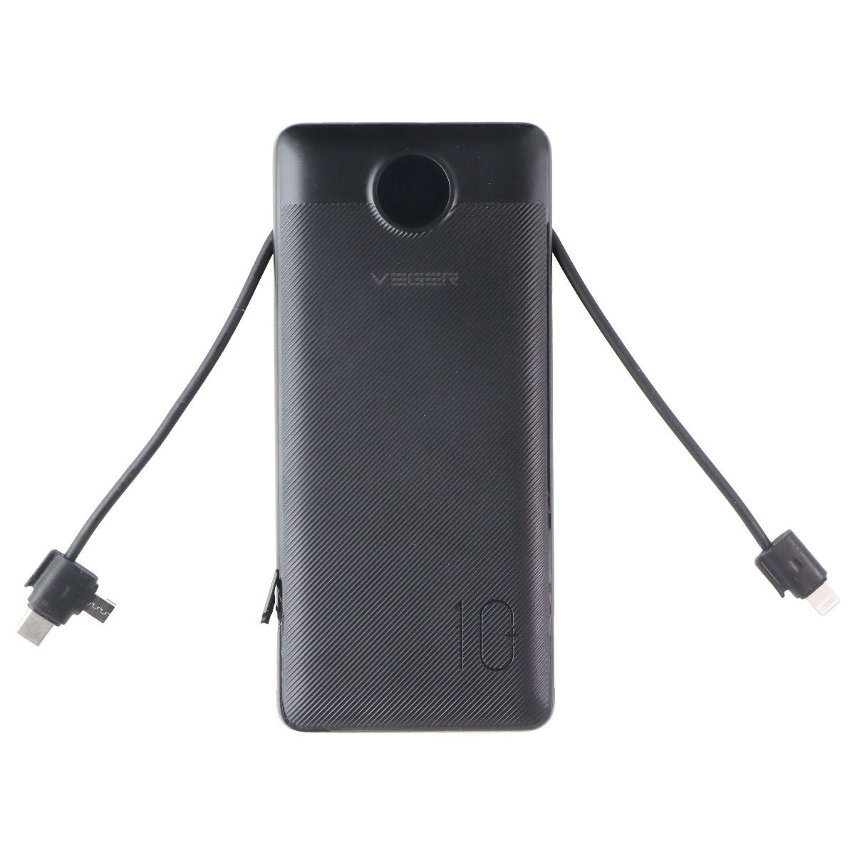 VEGER 10000mAh V1115 USB-C/USB-A/Lightning 8-Pin Power Bank - Black Cell Phone - Chargers & Cradles VEGER - Simple Cell Bulk Wholesale Pricing - USA Seller
