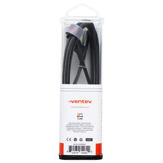 Ventev (4-Foot) Charge and Data Sync Alloy Cable - USB-A to 8-Pin - Steel Gray Cell Phone - Cables & Adapters Ventev - Simple Cell Bulk Wholesale Pricing - USA Seller