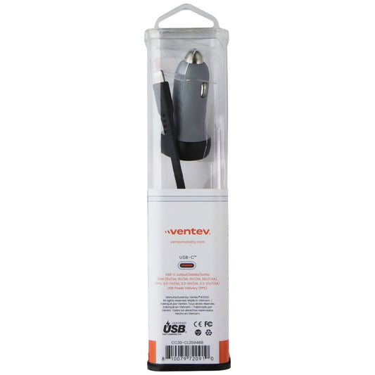 Ventev (30W) USB-C Car Charger + Cable (USB-C to Lightning 8-Pin) - Gray/Black