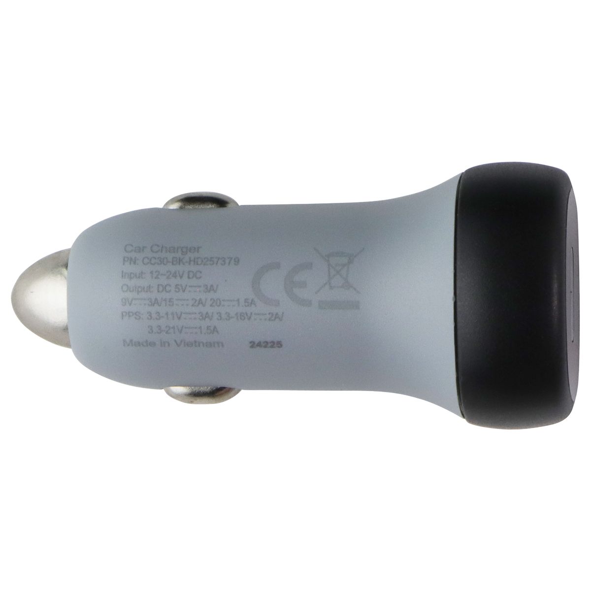 Ventev (30W) USB-C Car Charger + Cable (USB-C to Lightning 8-Pin) - Gray/Black Cell Phone - Cables & Adapters Ventev - Simple Cell Bulk Wholesale Pricing - USA Seller