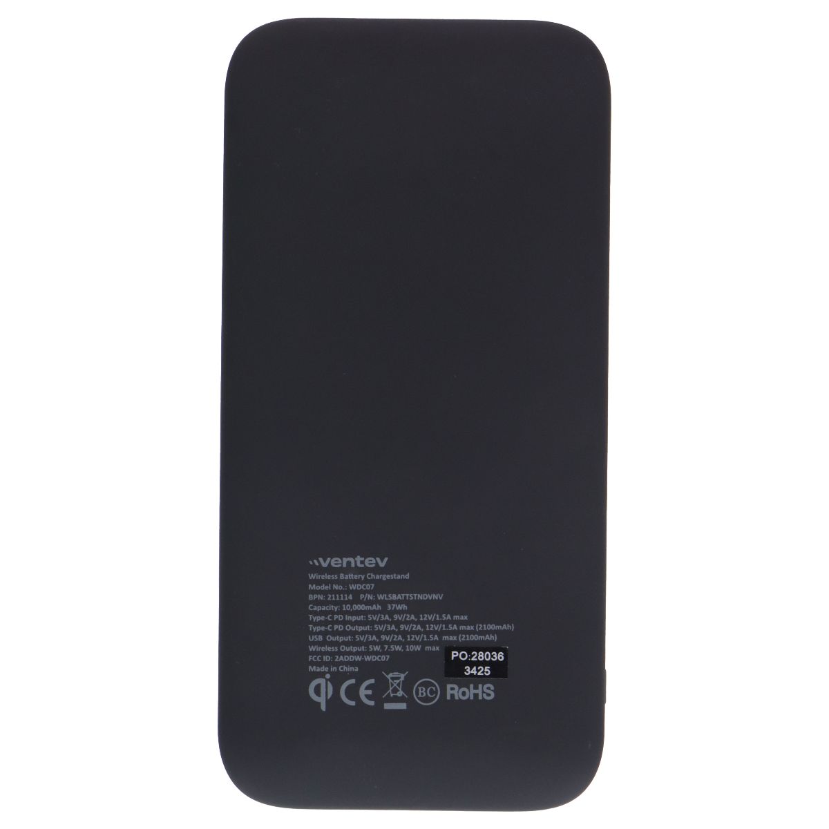 Ventev Universal 10W Wireless Portable Battery & Charge Stand - Black Cell Phone - Chargers & Cradles Ventev - Simple Cell Bulk Wholesale Pricing - USA Seller