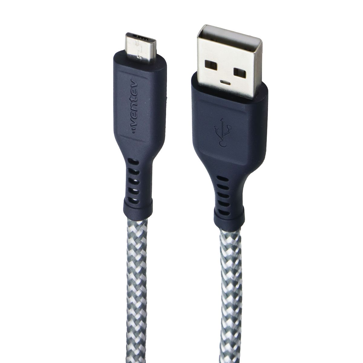 Ventev 6 Foot Braided High Speed USB-A to Micro-USB Cable - Gray Cell Phone - Cables & Adapters Ventev - Simple Cell Bulk Wholesale Pricing - USA Seller