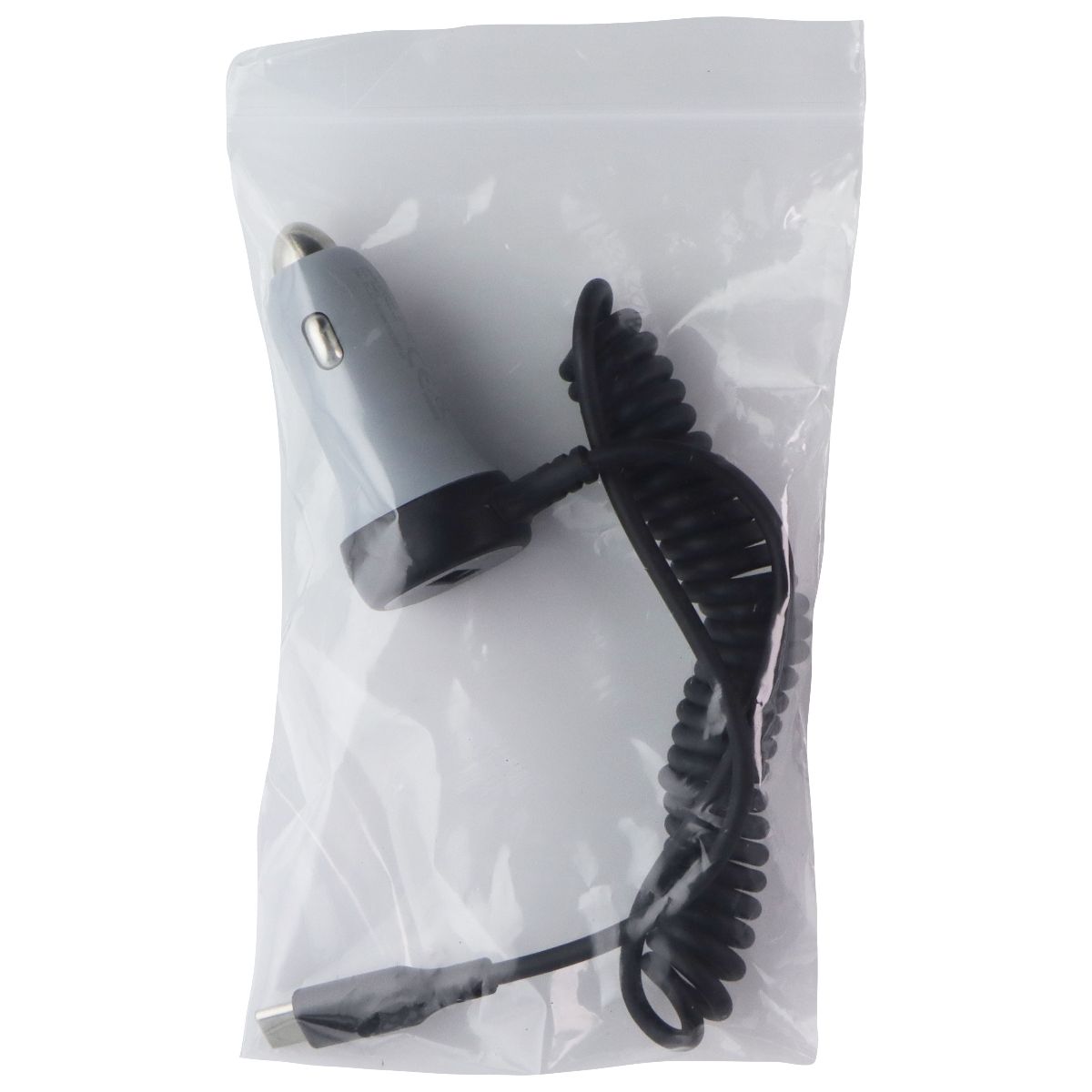 Ventev (27W) Dual Ultra Fast USB-A Car Charger with USB-C Connected Cable - Gray Cell Phone - Chargers & Cradles Ventev - Simple Cell Bulk Wholesale Pricing - USA Seller