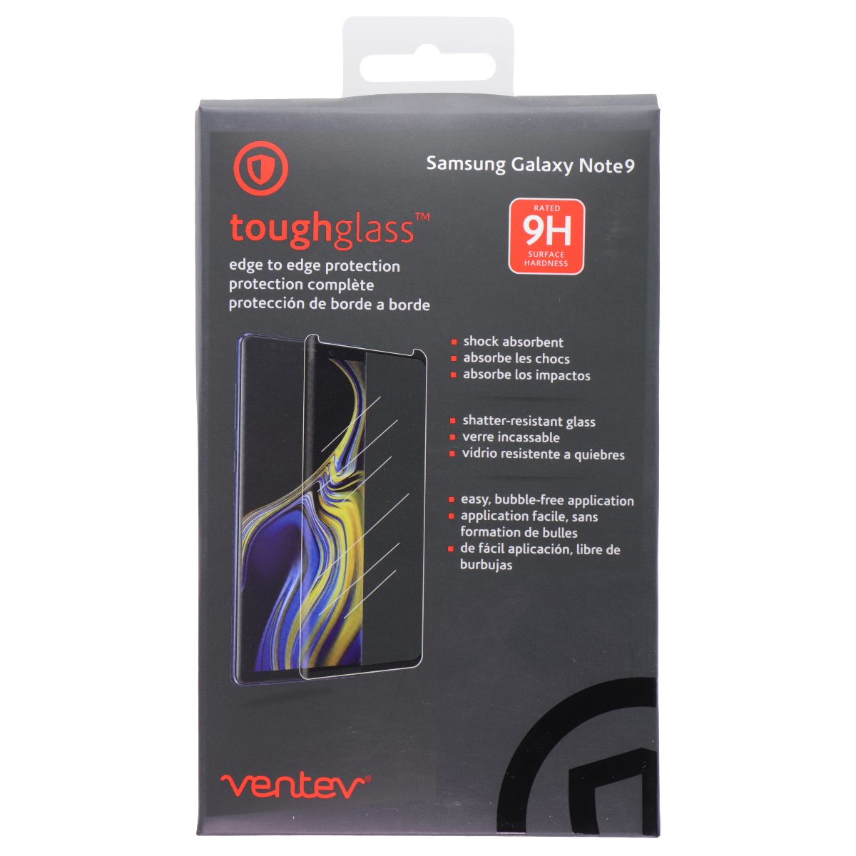 Ventev ToughGlass Tempered Glass Screen Protection Kit for Samsung Galaxy Note 9 Cell Phone - Screen Protectors Ventev - Simple Cell Bulk Wholesale Pricing - USA Seller