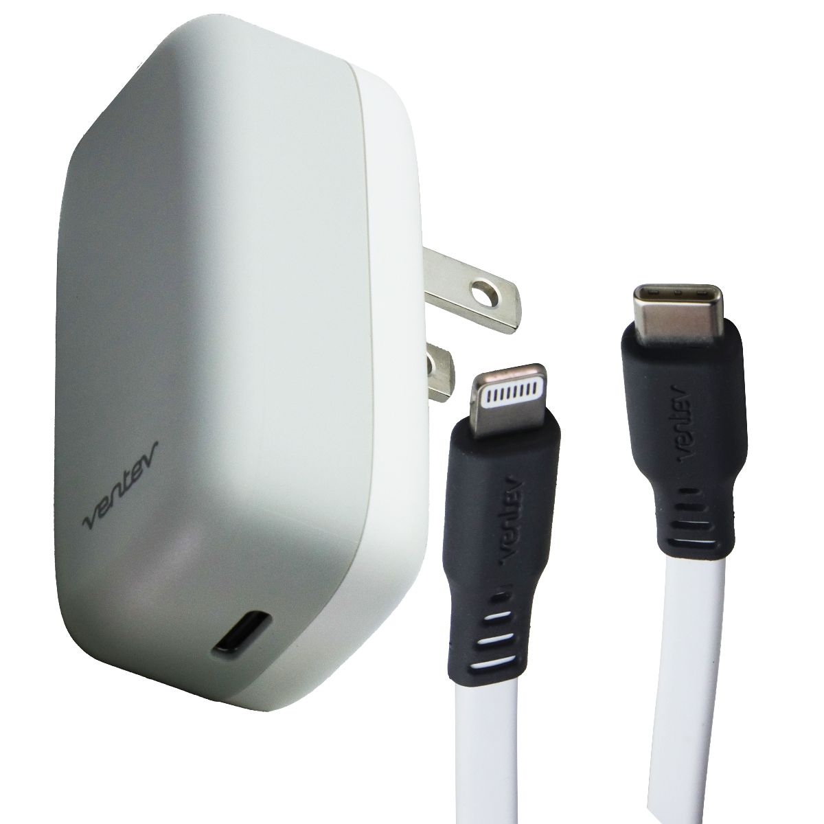 Ventev 20W USB-C Wall Charger + USB-C to Lightning 8-Pin Cable - White Cell Phone - Cables & Adapters Ventev - Simple Cell Bulk Wholesale Pricing - USA Seller