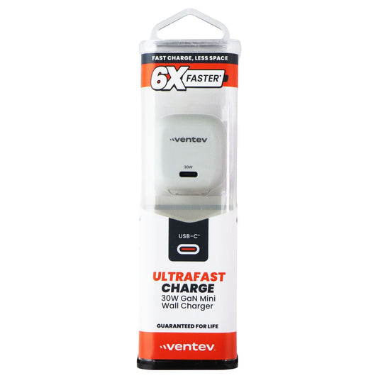 Ventev 30W USB-C GaN Ultrafast Mini Wall Charger - White Cell Phone - Chargers & Cradles Ventev - Simple Cell Bulk Wholesale Pricing - USA Seller