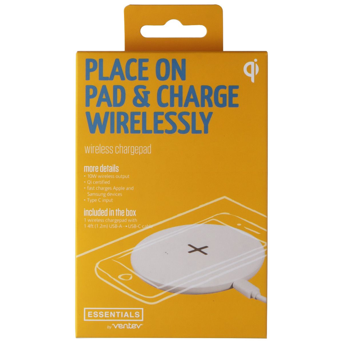 Ventev (10W) Wireless ChargePad & USB-C Cable - White Cell Phone - Chargers & Cradles Ventev - Simple Cell Bulk Wholesale Pricing - USA Seller