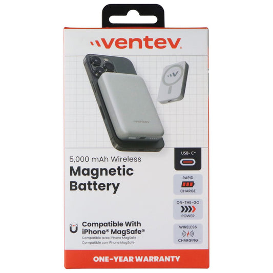 Ventev 5000 mAh Wireless Magnetic Battery (USB-C) - White (MCBAT-5K257464) Cell Phone - Chargers & Cradles Ventev - Simple Cell Bulk Wholesale Pricing - USA Seller