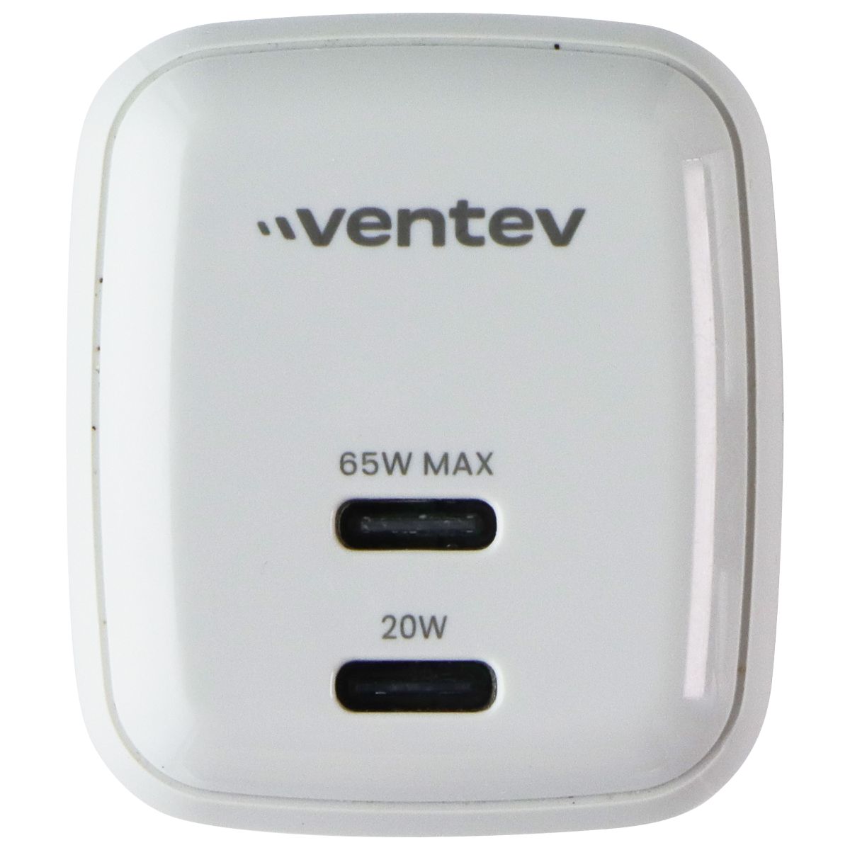 Ventev 65W Dual USB-C GaN Ultrafast Mini Wall Charger - White