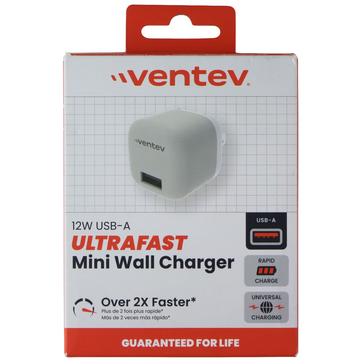Ventev 12W USB-A Ultra Fast Mini Wall Charger - White Cell Phone - Chargers & Cradles Ventev - Simple Cell Bulk Wholesale Pricing - USA Seller