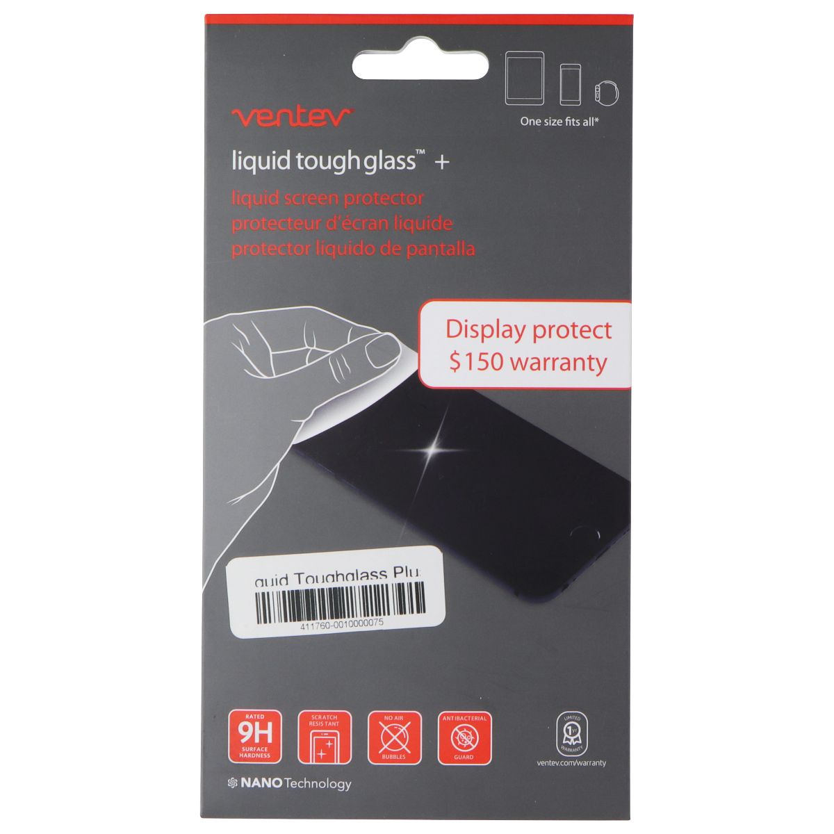 Ventev (Liquid Tough Glass+) Screen Protector for All Devices - Clear Cell Phone - Screen Protectors Ventev - Simple Cell Bulk Wholesale Pricing - USA Seller