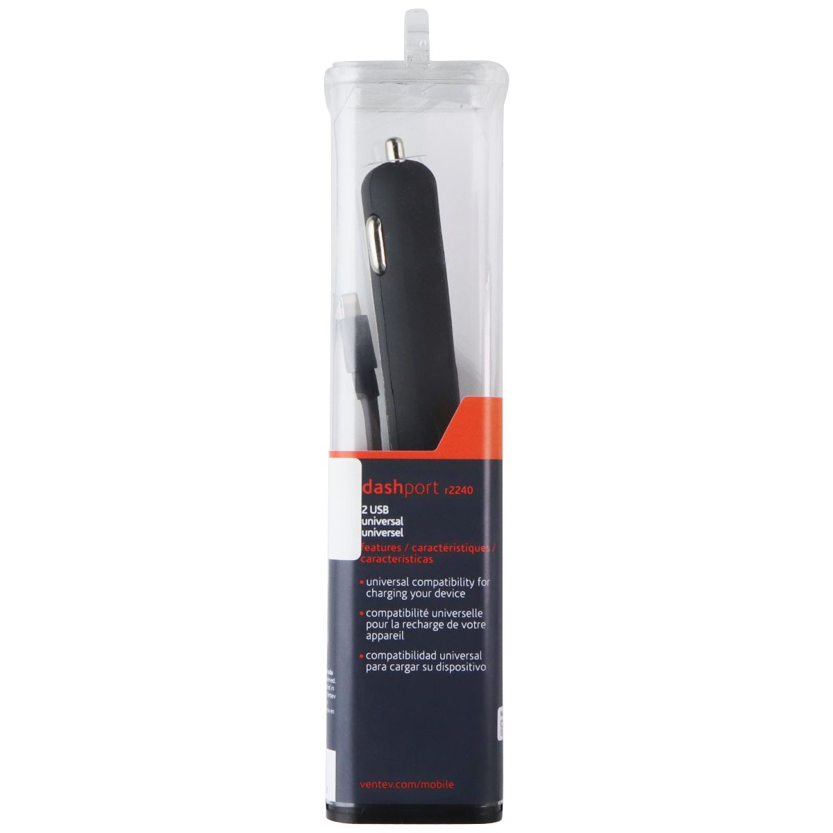 Ventev Dashport r2240 Dual Port Car Charger for iPhones - Gray Cell Phone - Chargers & Cradles Ventev - Simple Cell Bulk Wholesale Pricing - USA Seller