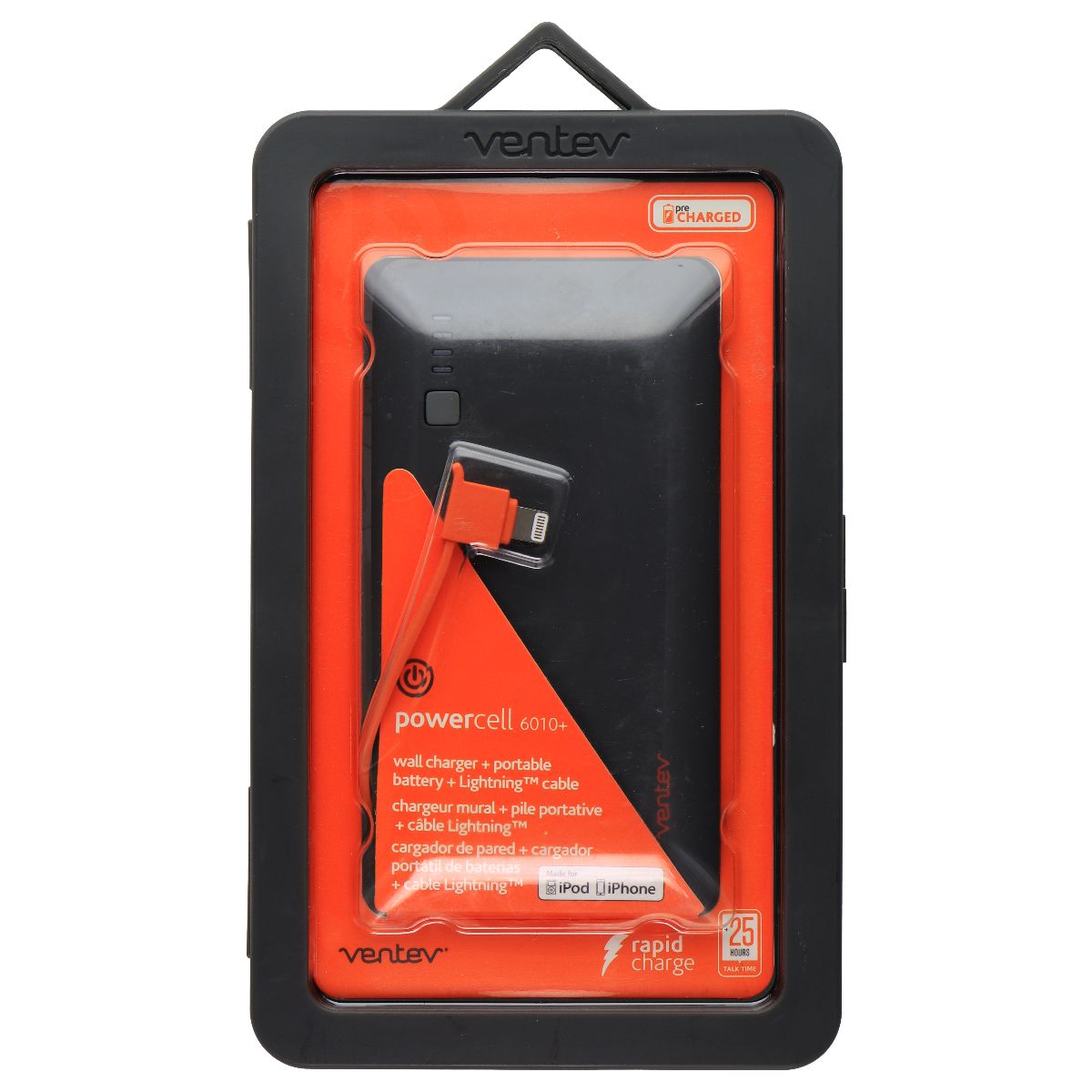 Ventev PowerCell 6010+ Wall Charger Portable Battery + Lightning 8-Pin Cable Cell Phone - Chargers & Cradles Ventev - Simple Cell Bulk Wholesale Pricing - USA Seller