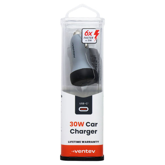 Ventev 30W Fast Charging USB-C Car Charger - Dark Gray Cell Phone - Chargers & Cradles Ventev - Simple Cell Bulk Wholesale Pricing - USA Seller