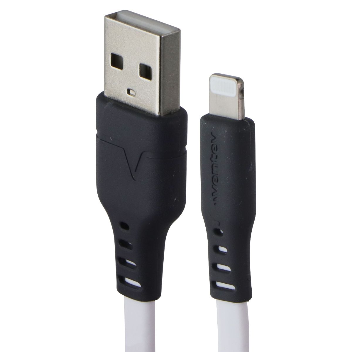 VENTEV 3.3 Foot USB-A to Lightning (8-Pin) High Speed Flat Cable - White Cell Phone - Cables & Adapters Ventev - Simple Cell Bulk Wholesale Pricing - USA Seller