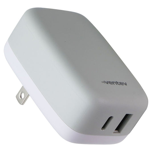 Ventev 27W (USB-A + USB-C) Dual Port Ultra Fast Wall Charger - Gray / White Cell Phone - Chargers & Cradles Ventev - Simple Cell Bulk Wholesale Pricing - USA Seller